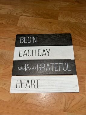 Wooden Wall Sign - Black & White